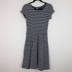 NWT Old Navy Textured Blue Stripe Dress L TALL